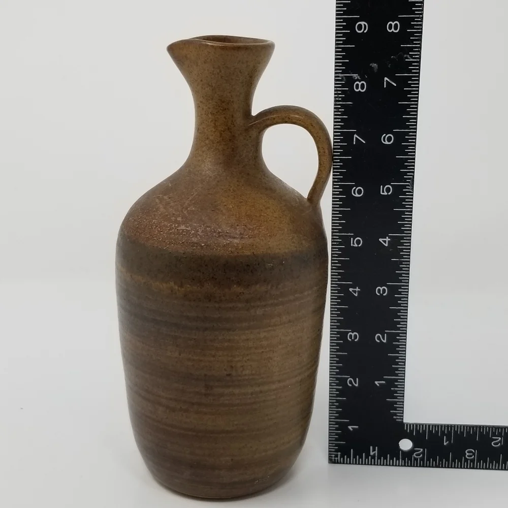 Pottery Jug Handle Spout Stoneware Marked M
